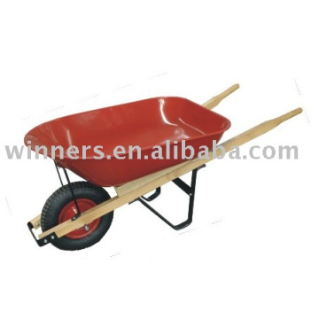 5 cuft wood garden red metal wheelbarrow